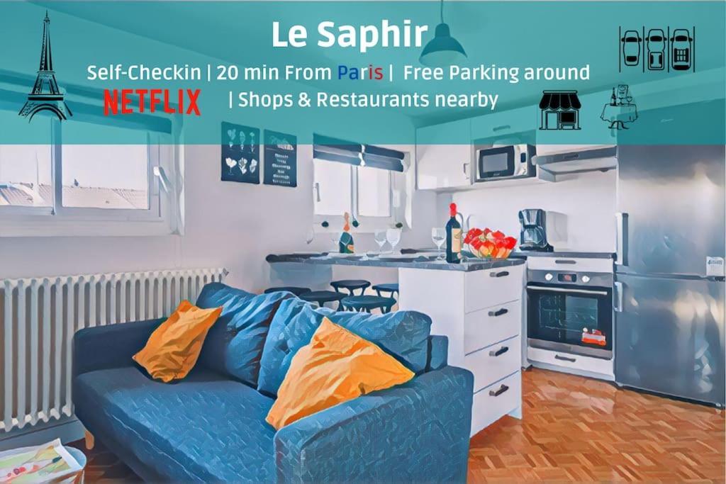 Le Saphir - 20Min From Paris & Cdg Airport - 2 Bathrooms - 2 Desks ドランシー エクステリア 写真